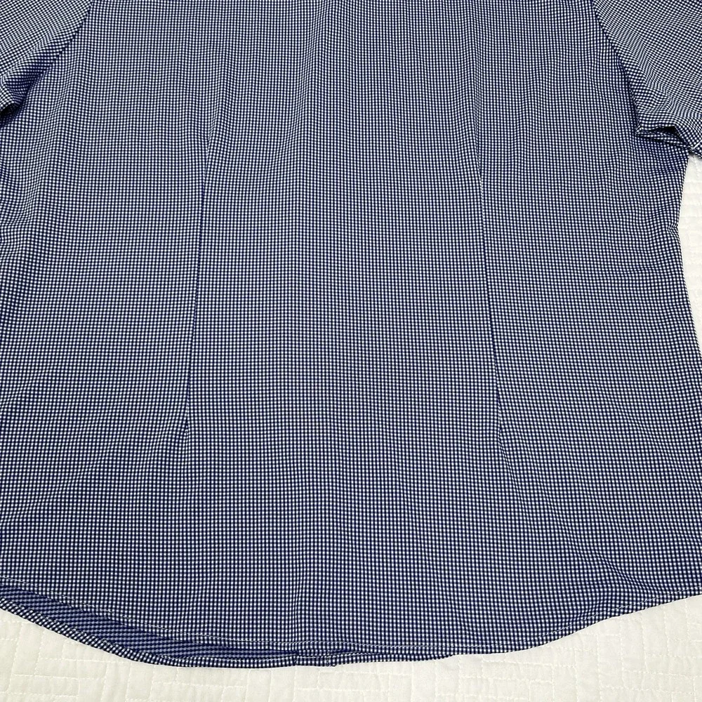 Mizzen+Main Trim Fit Shirt Mens XL Blue Check Commuter Performance Stretch